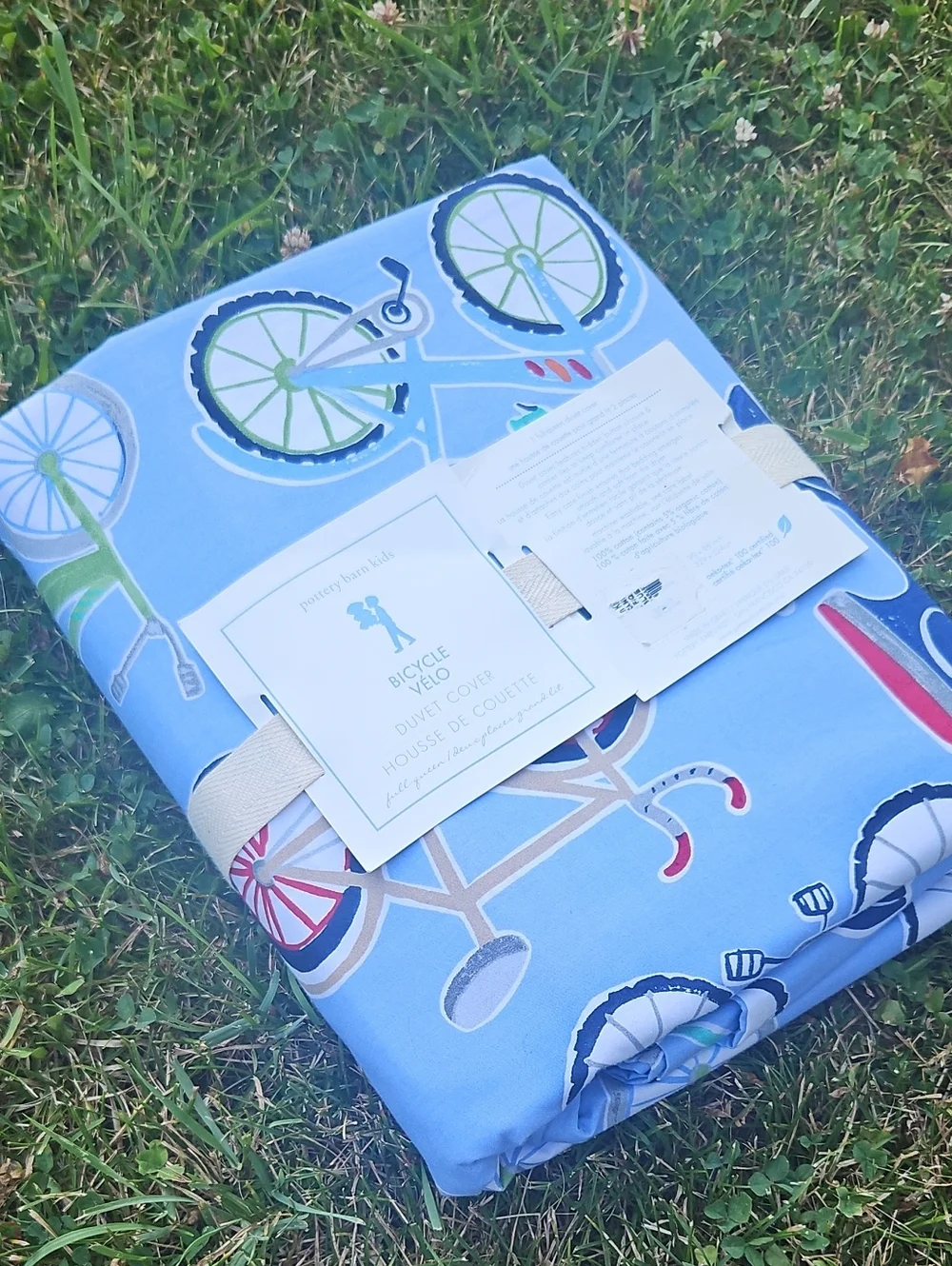 NWT!!! PBKids Bicycle Duvet Cover, Full/Queen